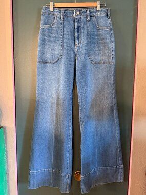 Pilcro Rylan Relaxed High-Rise Flare Jeans - light denim - size 30